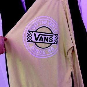 Vans yellow, B&W checkered “off the wall” hoodie